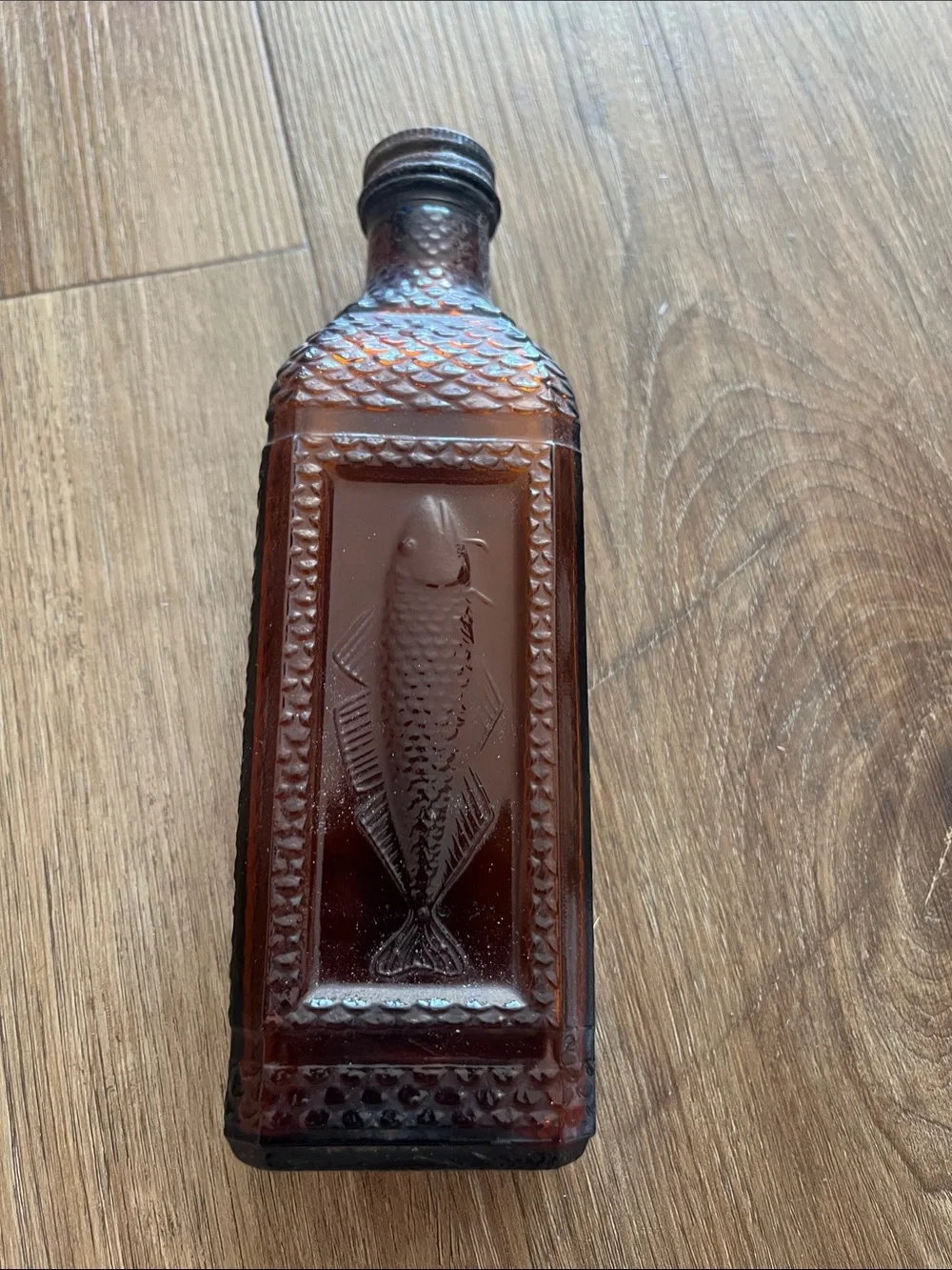 Vintage Fish Motif Decorative Bottle - Home Accents